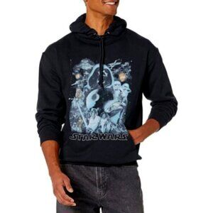 ✨✨ STAR WARS Men's Galaxy of Graphic Hooded Sweatshirt Medium Black